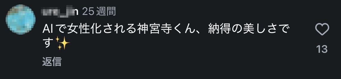 Instagramに寄せられたコメント